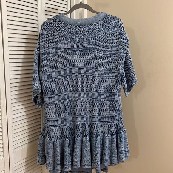 Free People Blue Crochet Mini Dress - Picture 12 of 16